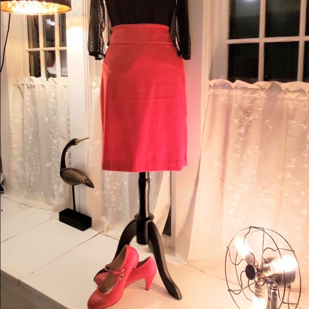 Pencil Skirt with Button Accents